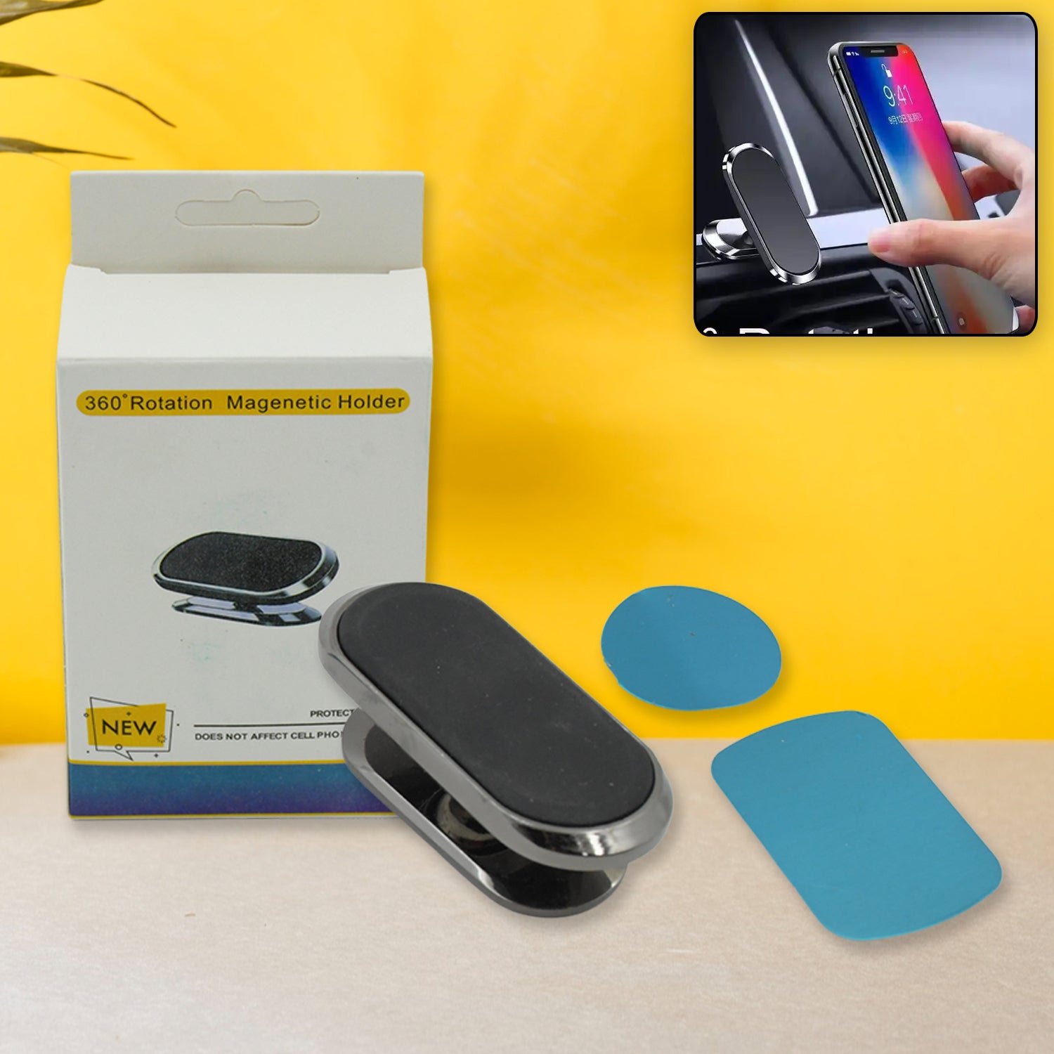 12504 Magnetic Phone Mount/Holder for Car, Super Strong Magnet Universal Car Mount, Dashboard 360° Rotation for Car, Desk, Office, Home & Kitchen for All Smart phones (1 Pc) 12504 Magnetic Phone Mount/Holder for Car, Super Strong Magnet Universal Car Mount, Dashboard 360° Rotation for Car, Desk, Office, Home & Kitchen for All Smart phones (1 Pc)